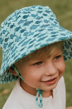 Hats|Bedhead Boys Fish Classic Bucket Hat Turquoise