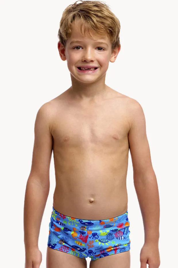Trunks|Swimwear|Funky Trunks Boys Fish Food Trunk Blue/multi