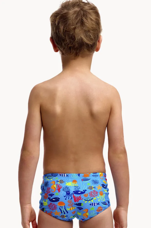 Trunks|Swimwear|Funky Trunks Boys Fish Food Trunk Blue/multi