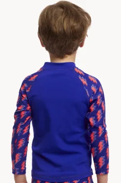 Rashies & Sunsuits|Funky Trunks Boys Flash Zippy Suntop Navy/red