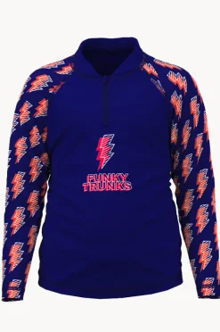 Rashies & Sunsuits|Funky Trunks Boys Flash Zippy Suntop Navy/red