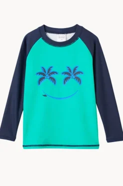 Rashies & Sunsuits|Milky Boys Green Panel Suntop Navy/Green