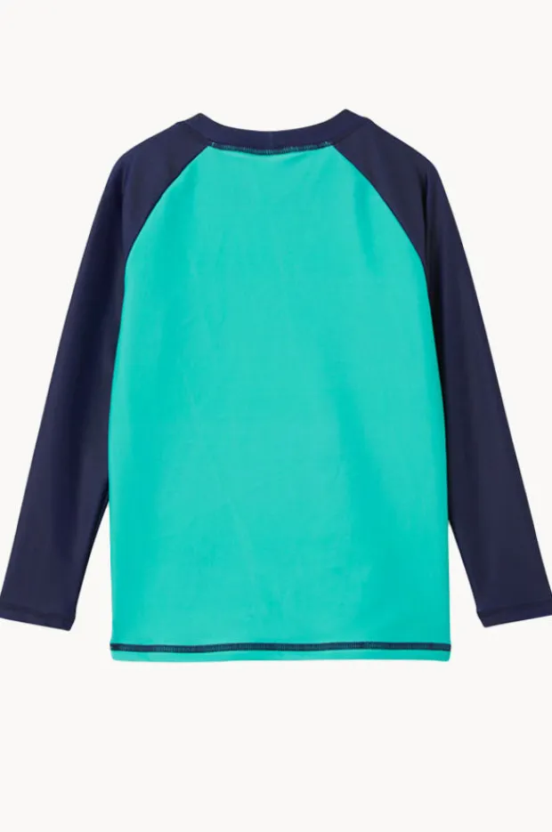 Rashies & Sunsuits|Milky Boys Green Panel Suntop Navy/Green