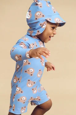 Rashies & Sunsuits|Huxbaby Boys Huxbear Sunsuit Cornflower