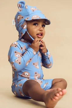 Rashies & Sunsuits|Huxbaby Boys Huxbear Sunsuit Cornflower