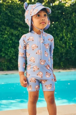Rashies & Sunsuits|Huxbaby Boys Huxbear Sunsuit Cornflower