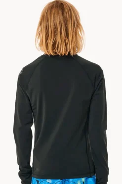 Rashies|Rip Curl Boys Icons Brushed Long Sleeve Suntop Black
