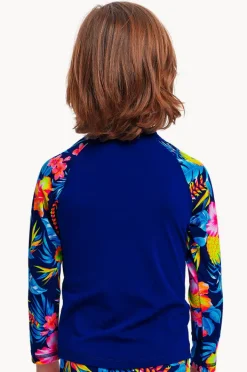 Rashies & Sunsuits|Funky Trunks Boys In Bloom Suntop In bloom navy