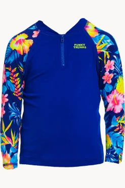 Rashies & Sunsuits|Funky Trunks Boys In Bloom Suntop In bloom navy