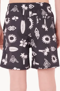 Boardshorts|Rip Curl Boys Island Paradiso Volley Boardshort Washed Black