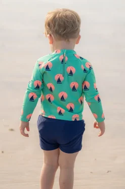 Rashies & Sunsuits|Rashies & Sunsuits|Minihaha Boys Jarvis Suntop Set Navy/green