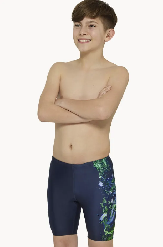 Jammers|Zoggs Boys Mako Mid Jammer Navy/Green