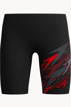 Jammers|Speedo Boys Medley Logo Jammer Black/red