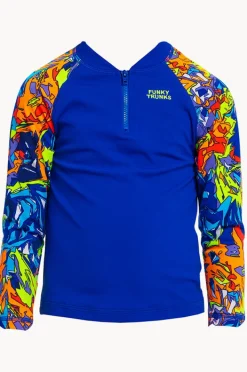 Rashies & Sunsuits|Funky Trunks Boys Mixed Mess Suntop Mixed mess blue