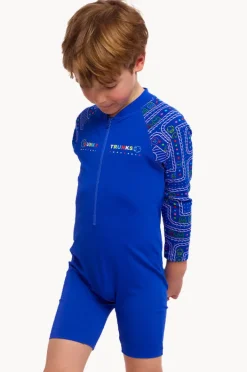 Rashies & Sunsuits|Rashies & Sunsuits|Funky Trunks Boys Much Munchies Sunsuit Blue/multi