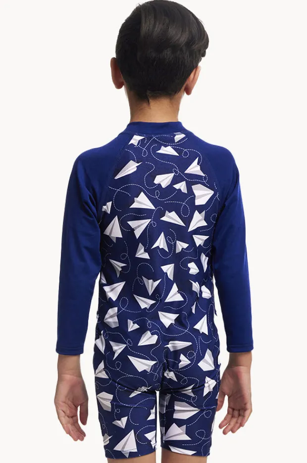 Rashies & Sunsuits|Funky Trunks Boys Paper Plain Sunsuit Navy