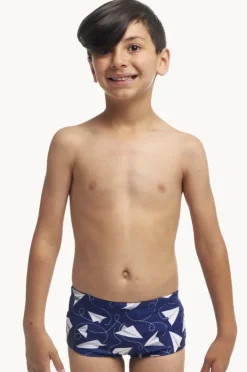 Trunks|Swimwear|Funky Trunks Boys Paper Plain Trunk Navy