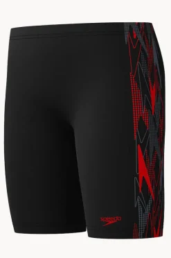 Jammers|Jammers|Speedo Boys Plastisol Placement Jammer Black/red