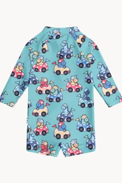 Rashies & Sunsuits|Rashies & Sunsuits|Huxbaby Boys Racer Dino Sunsuit Green