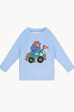 Rashies & Sunsuits|Rashies & Sunsuits|Huxbaby Boys Racer Dino Suntop Light blue