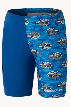 Jammers|Speedo Boys Reef Shark Jammer Blue/yellow