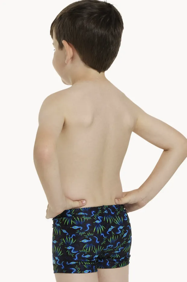 Trunks|Zoggs Boys Reptile Hip Racer Trunk Black/blue