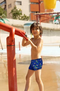 Trunks|Zoggs Boys Saurus Hip Racer Trunk Black/multi