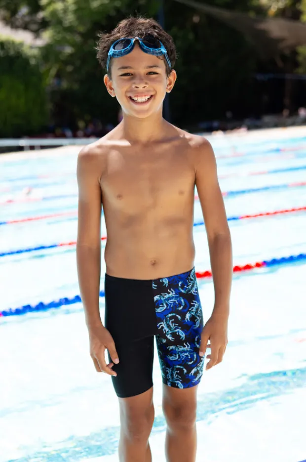 Jammers|Zoggs Boys Scorpio Mid Jammer Black/Blue