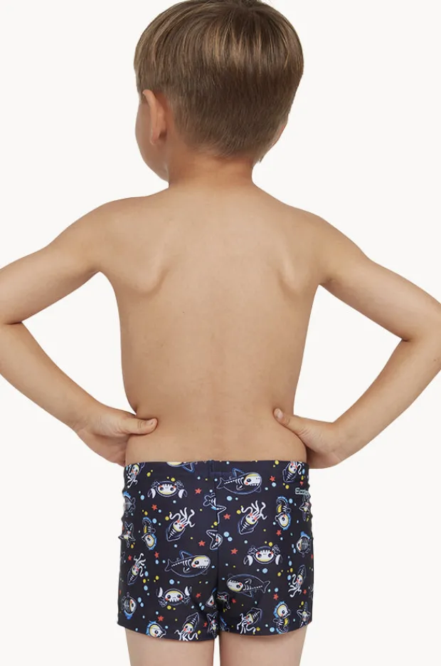 Trunks|Zoggs Boys Sea Ahoy Hip Racer Trunk Navy/multi