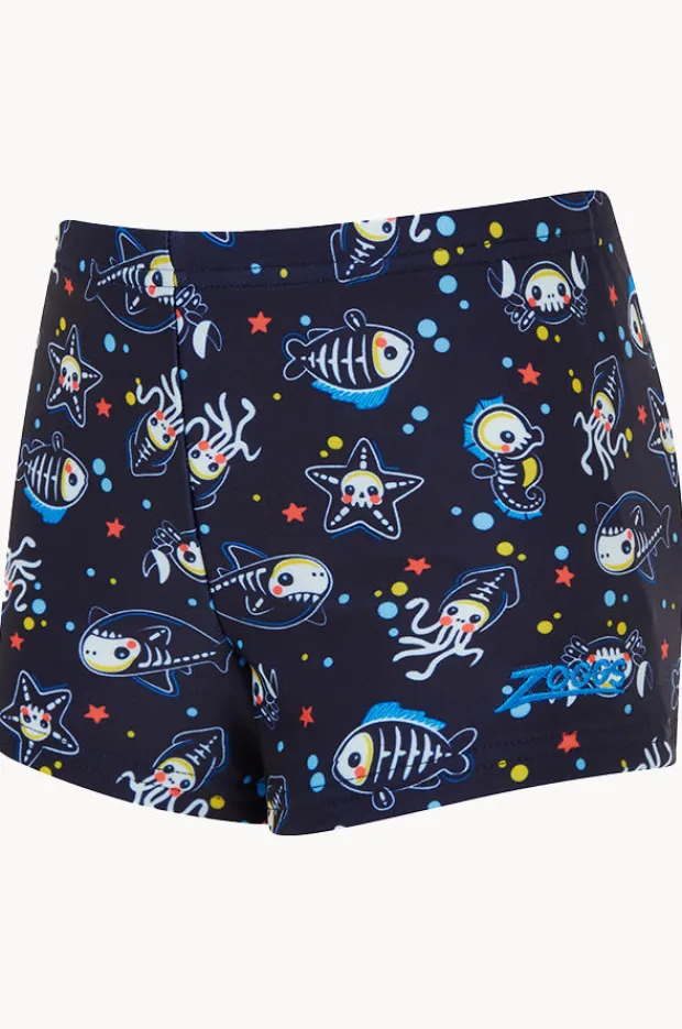 Trunks|Zoggs Boys Sea Ahoy Hip Racer Trunk Navy/multi