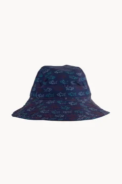 Hats|Babes In The Shade Boys Shark Bait Sunhat Navy/red