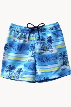 Boardshorts|Salty Ink Boys Shipwrecked Boardshort Ocean