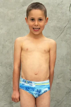 Briefs|Salty Ink Boys Shipwrecked Racer Brief Ocean