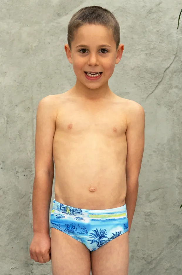 Briefs|Salty Ink Boys Shipwrecked Racer Brief Ocean