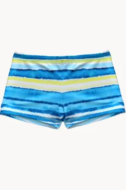 Trunks|Salty Ink Boys Shipwrecked Stripe Euroleg Trunk Blue/yellow