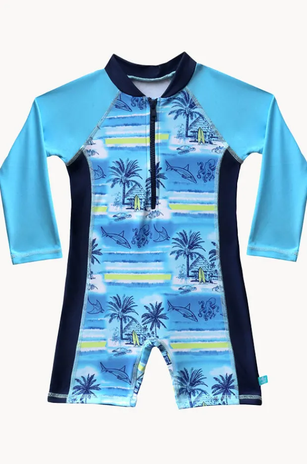 Rashies & Sunsuits|Rashies & Sunsuits|Salty Ink Boys Shipwrecked Sunsuit Ocean
