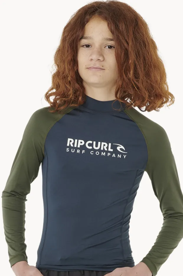 Rashies|Rip Curl Boys Shock Long Sleeve Suntop Dark olive