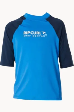 Rashies|Rip Curl Boys Shock Short Sleeve Suntop Blue