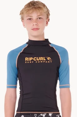 Rashies|Rip Curl Boys Shock Short Sleeve Suntop Storm