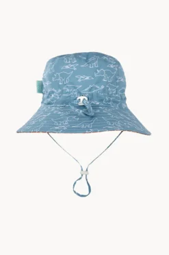 Hats|Acorn Boys Sketch-A-Saurus Wide Brim Bucket Hat Blue/white