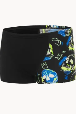 Trunks|Speedo Boys Skull Aquashort Black/blue