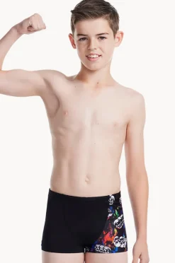 Trunks|Trunks|Speedo Boys Skull V Cut Aquashort Black/multi