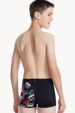 Trunks|Trunks|Speedo Boys Skull V Cut Aquashort Black/multi