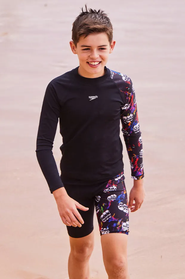 Jammers|Jammers|Speedo Boys Skull V Cut Jammer Black/multi
