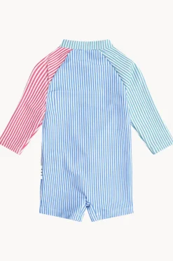 Rashies & Sunsuits|Rashies & Sunsuits|Huxbaby Boys Spliced Stripe Sunsuit Multi