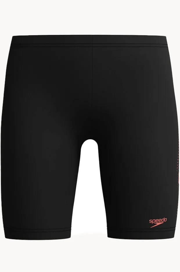 Jammers|Speedo Boys Sport Logo Jammer Black/coral