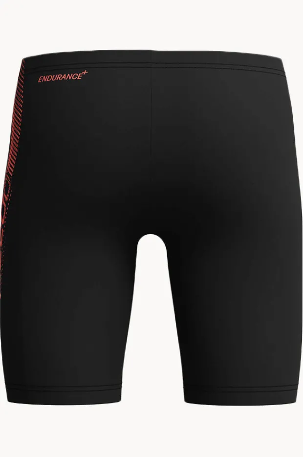 Jammers|Speedo Boys Sport Logo Jammer Black/coral