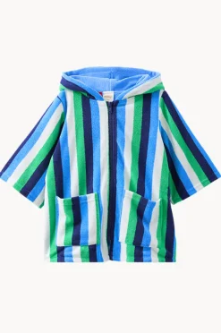 Towel Robes & Ponchos|Towel Robes & Ponchos|Milky Boys Stripe Terry Towel Cover Up Green/Blue