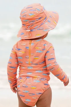 Hats|Toshi Boys Surfs Up Swim Sunhat Orange