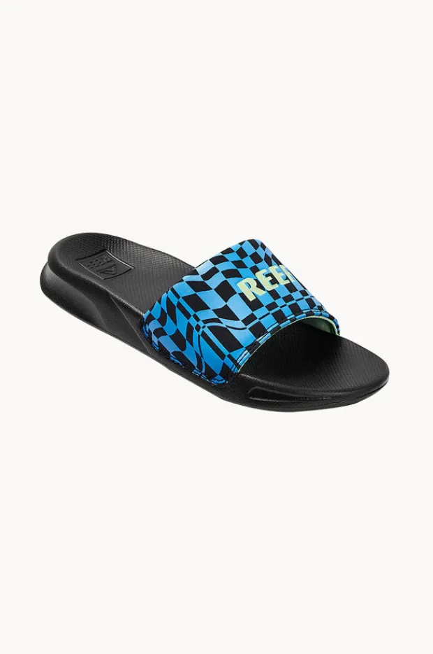 Footwear|Reef Boys Swell Checkers One Slide Black/Blue